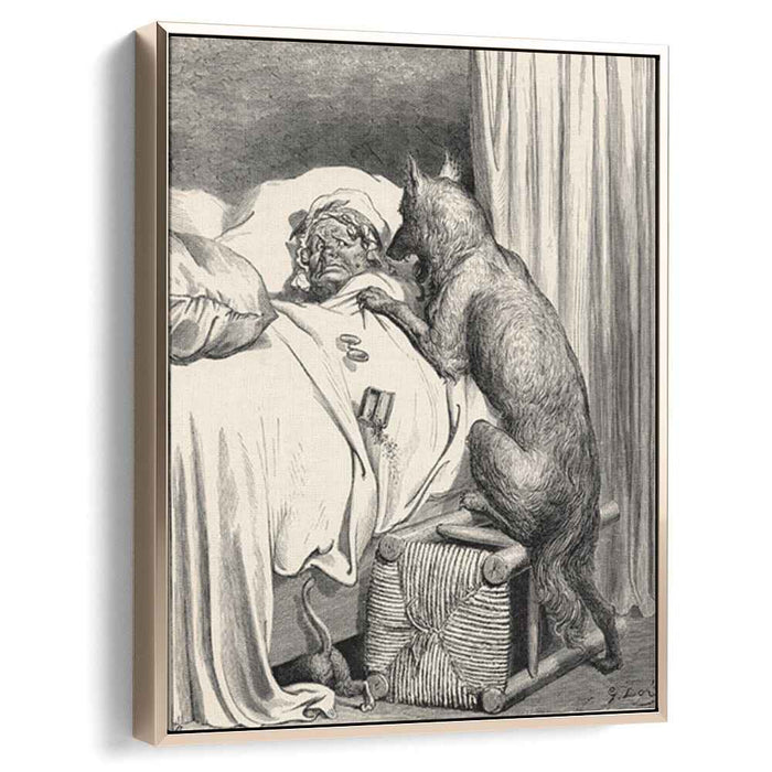 He sprang unpon the old woman and ate her up by Gustave Dore