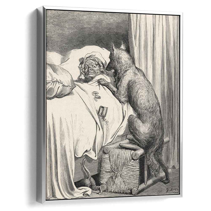 He sprang unpon the old woman and ate her up by Gustave Dore