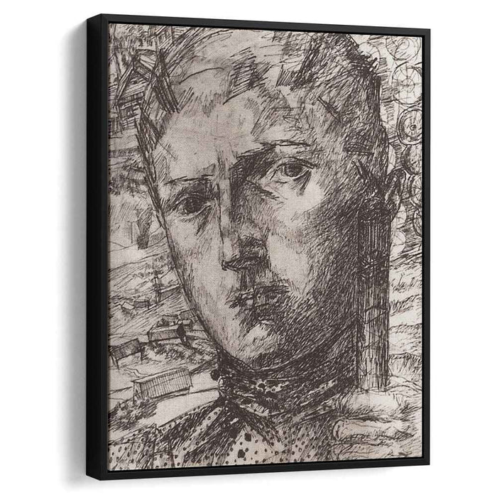 Head boys against the backdrop of the rural landscape (1927) by Kuzma Petrov-Vodkin