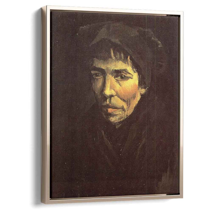 Head of a Peasant Woman with Dark Cap (1885) by Vincent van Gogh