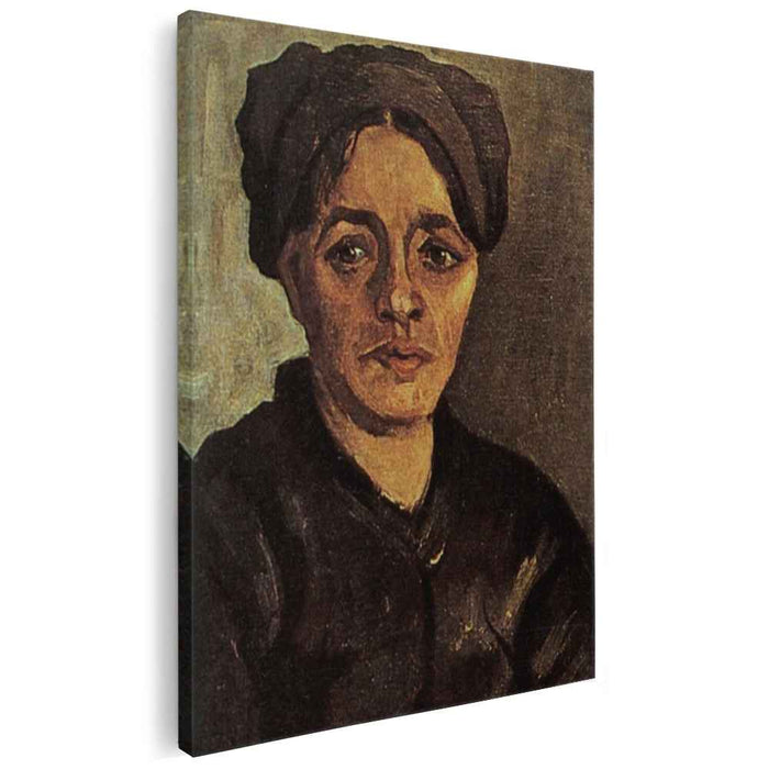Head of a Peasant Woman with Dark Cap (1885) by Vincent van Gogh