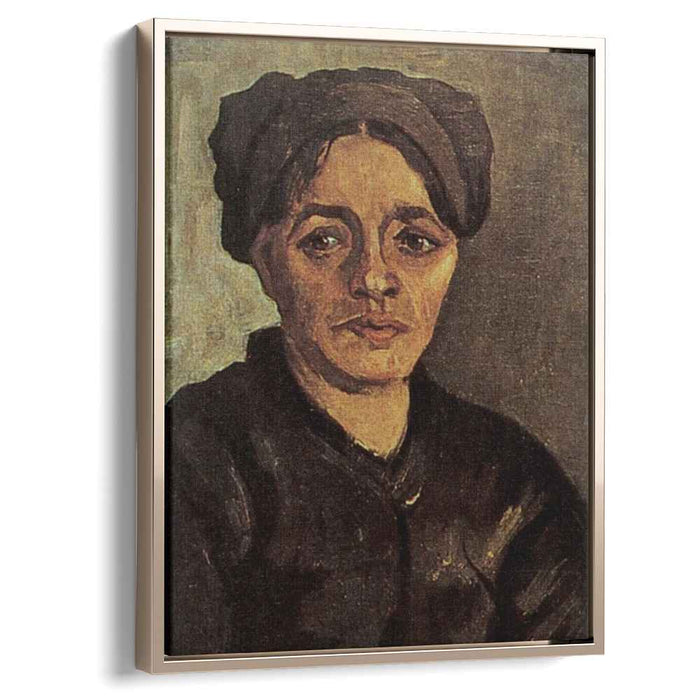 Head of a Peasant Woman with Dark Cap (1885) by Vincent van Gogh