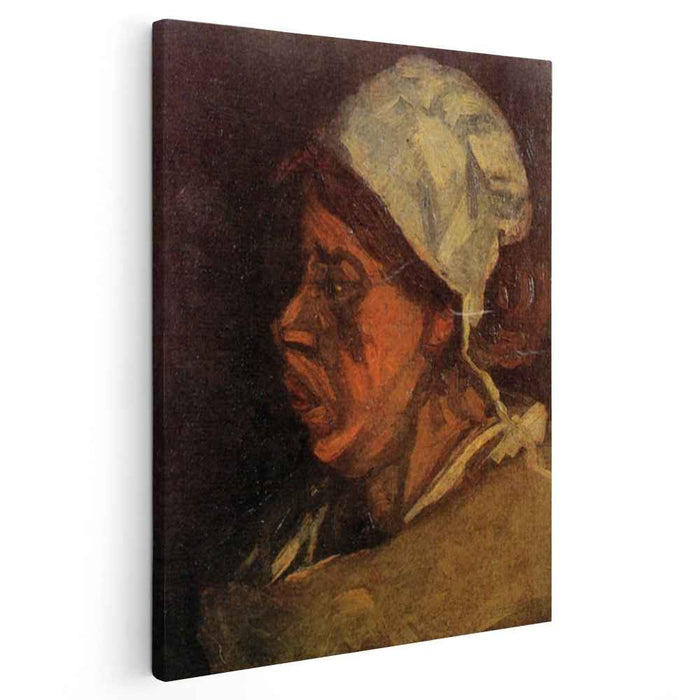 Head of a Peasant Woman with White Cap (1885) by Vincent van Gogh