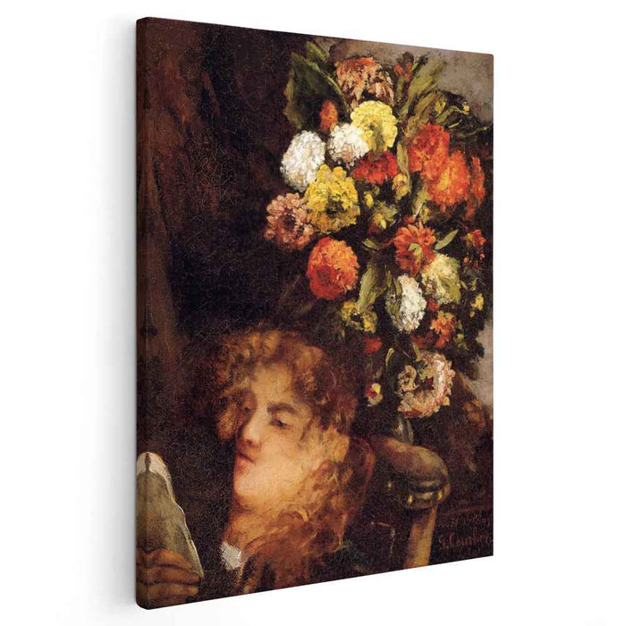 Head of a Woman with Flowers (1871) by Gustave Courbet