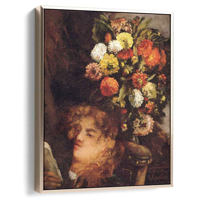 Head of a Woman with Flowers (1871) by Gustave Courbet