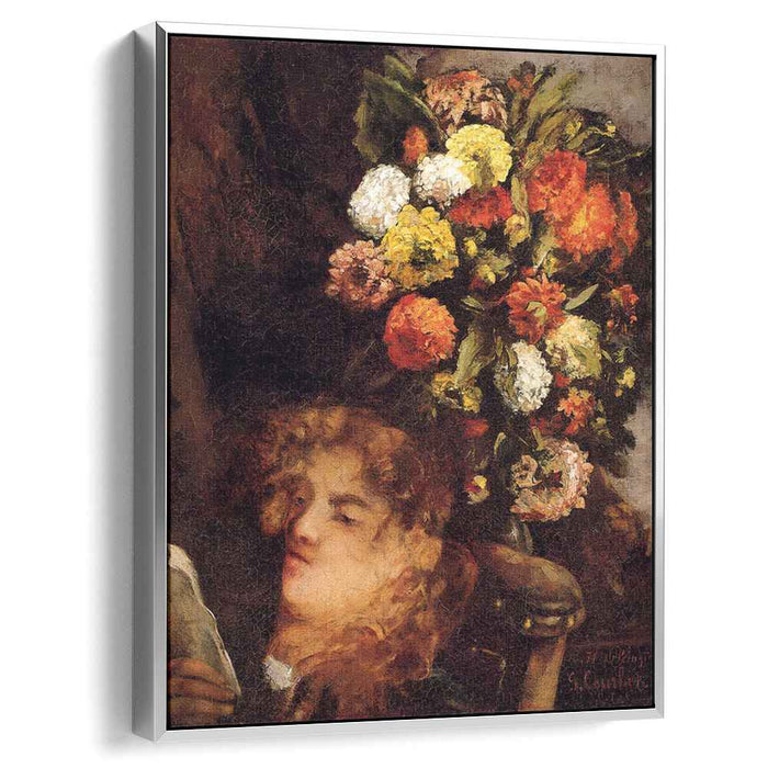 Head of a Woman with Flowers (1871) by Gustave Courbet