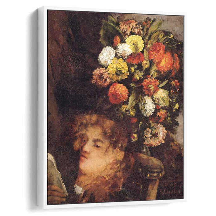 Head of a Woman with Flowers (1871) by Gustave Courbet