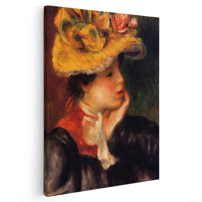Head of a Young Woman (Yellow Hat) (1894) by Pierre-Auguste Renoir