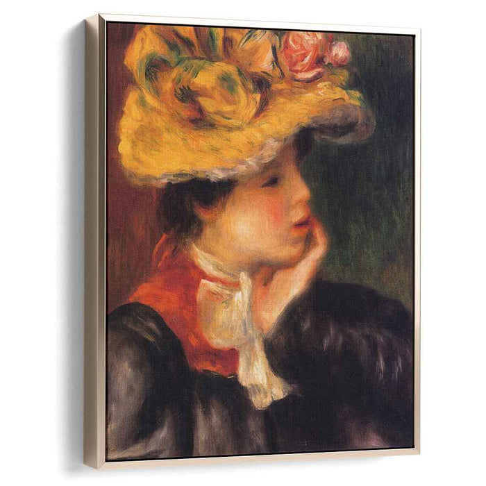 Head of a Young Woman (Yellow Hat) (1894) by Pierre-Auguste Renoir