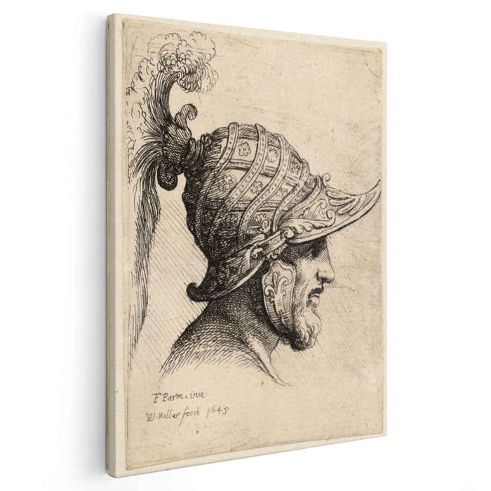 Helmet crossed with curved strips and rosettes by Parmigianino