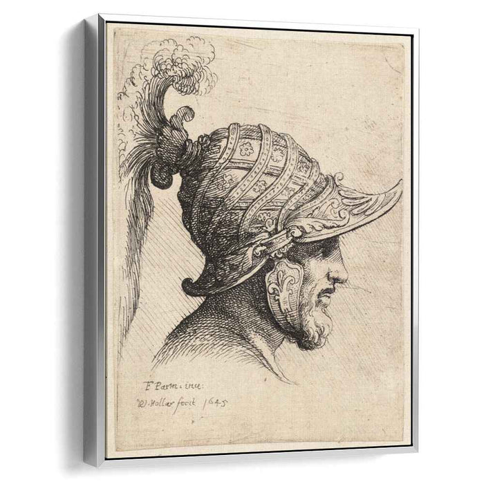 Helmet crossed with curved strips and rosettes by Parmigianino