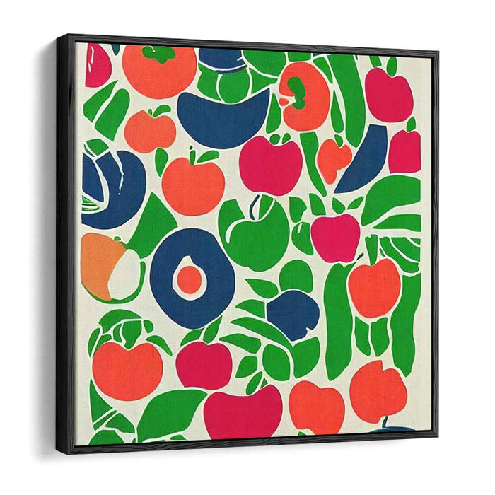 Harvest Harmony: Abstract Pop Art Fruit and Vegetable Canvas Print