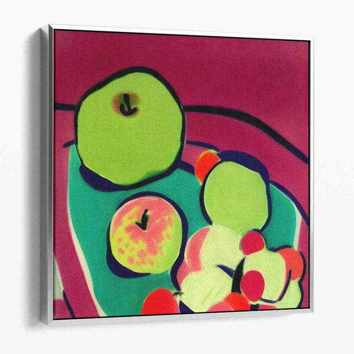 Tangled Harvest Serenade: Modernist Fruit Still Life Canvas Art