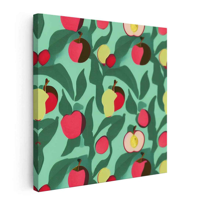 Whimsical Apples: Pop Art Inspired Fruit Canvas Print