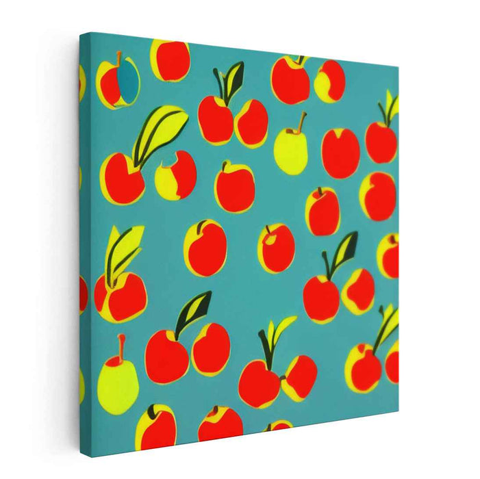 Playful Apples: Vibrant Pop Art Canvas Print