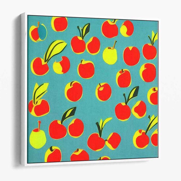 Playful Apples: Vibrant Pop Art Canvas Print