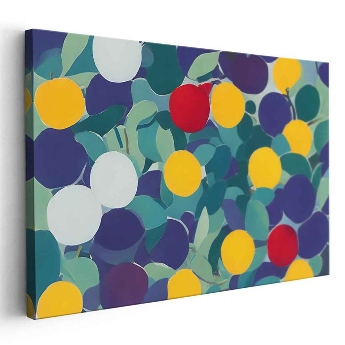 Spectral Whirl of Hues: Abstract Colorful Circles Canvas Art Print