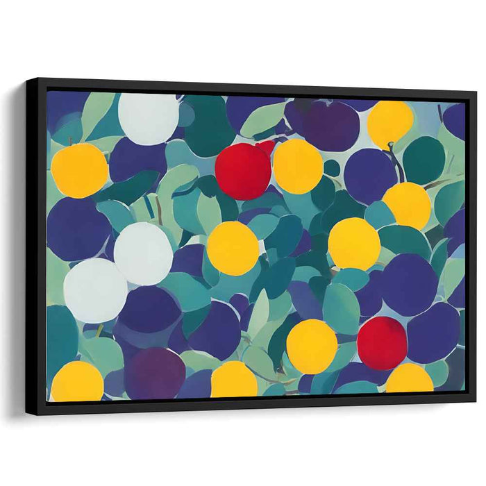 Spectral Whirl of Hues: Abstract Colorful Circles Canvas Art Print