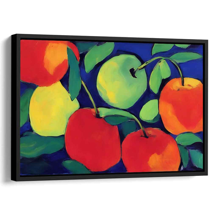 Orchard Vibrations: Abstract Expressionist Apple Canvas Art Print