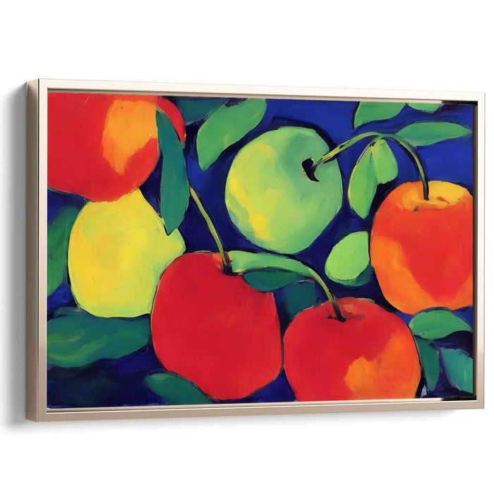 Orchard Vibrations: Abstract Expressionist Apple Canvas Art Print