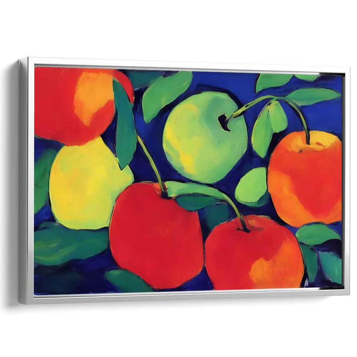 Orchard Vibrations: Abstract Expressionist Apple Canvas Art Print