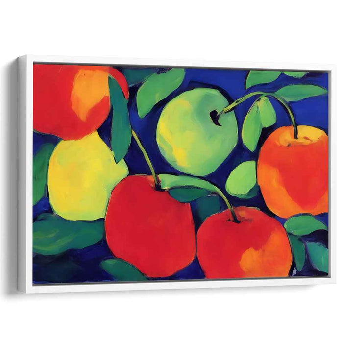 Orchard Vibrations: Abstract Expressionist Apple Canvas Art Print