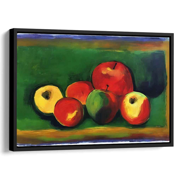 Fruitful Echoes: Post-Impressionist Apple Still Life Canvas Art Print