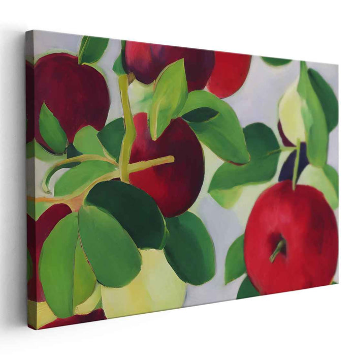 Ripe Bounty: Vibrant Apples and Pears Canvas Art Print