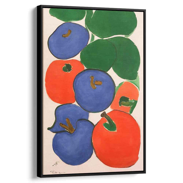 Vibrant Fruit Harmony: Modernist Still Life with Apples and Plums
