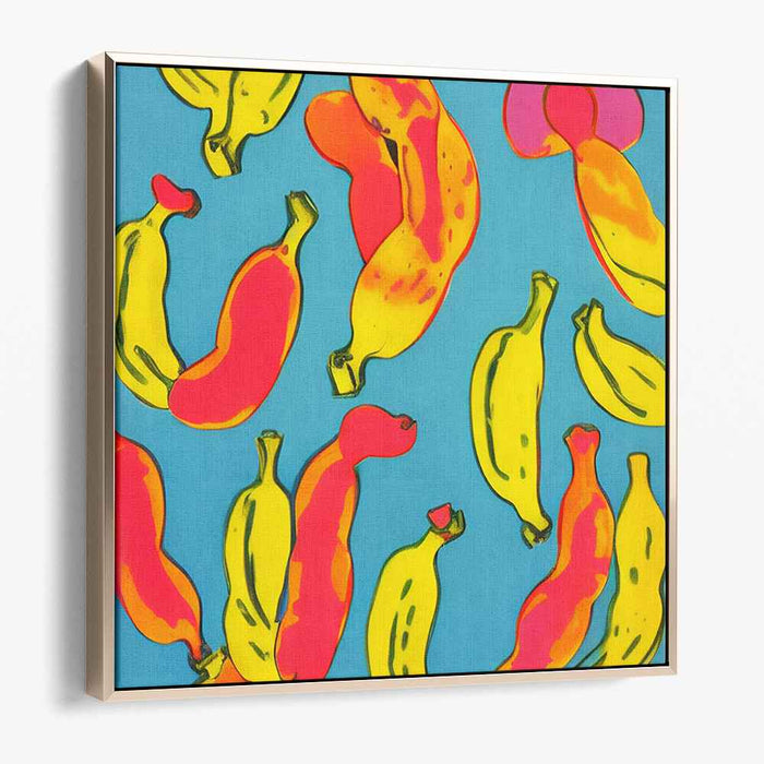 Island Beat Mix: Vibrant Banana and Papaya Pop Art Canvas
