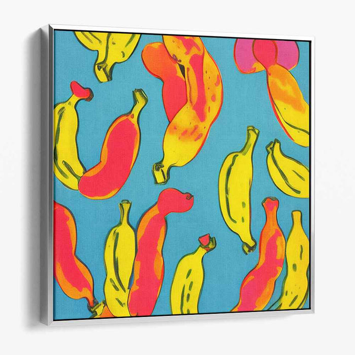 Island Beat Mix: Vibrant Banana and Papaya Pop Art Canvas