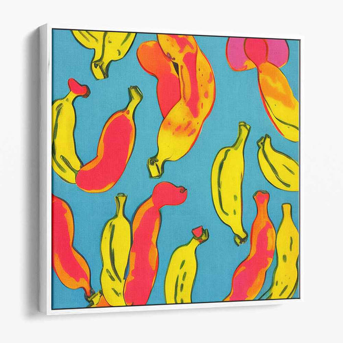 Island Beat Mix: Vibrant Banana and Papaya Pop Art Canvas