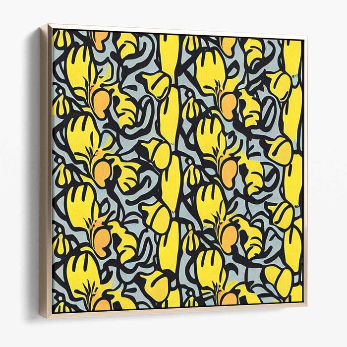 Whispers in Blooming Gardens: Art Nouveau Floral Canvas Art Print