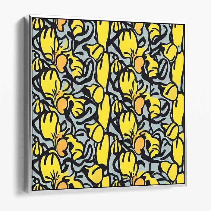 Whispers in Blooming Gardens: Art Nouveau Floral Canvas Art Print