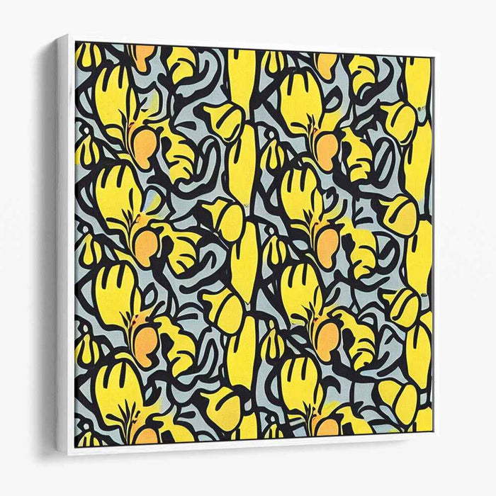 Whispers in Blooming Gardens: Art Nouveau Floral Canvas Art Print