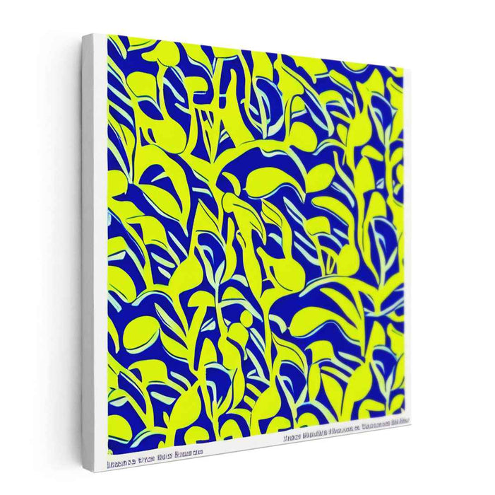 Color Melange: Abstract Blue and Yellow Canvas Art Print