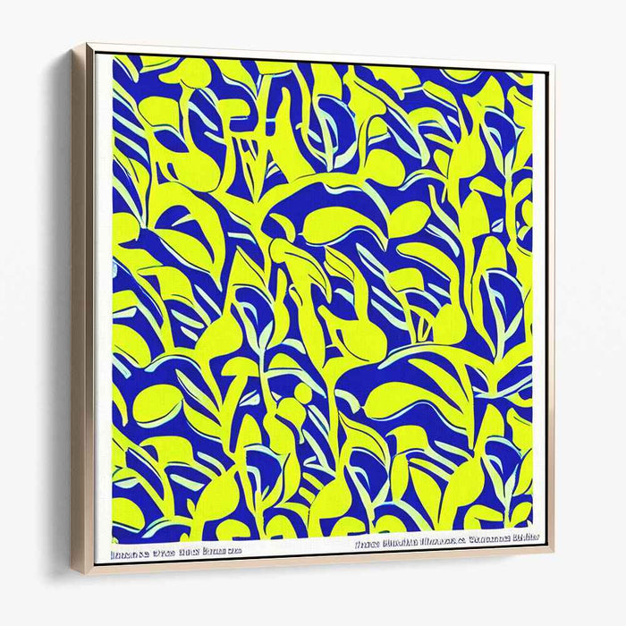 Color Melange: Abstract Blue and Yellow Canvas Art Print