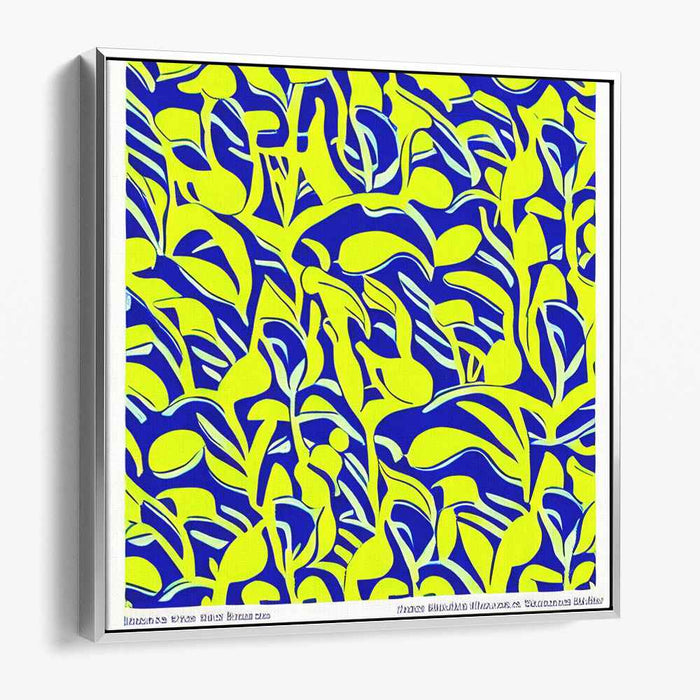 Color Melange: Abstract Blue and Yellow Canvas Art Print