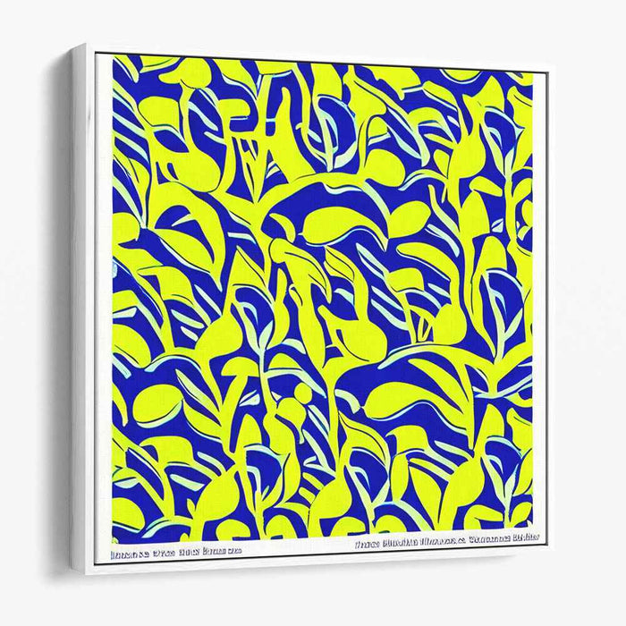 Color Melange: Abstract Blue and Yellow Canvas Art Print