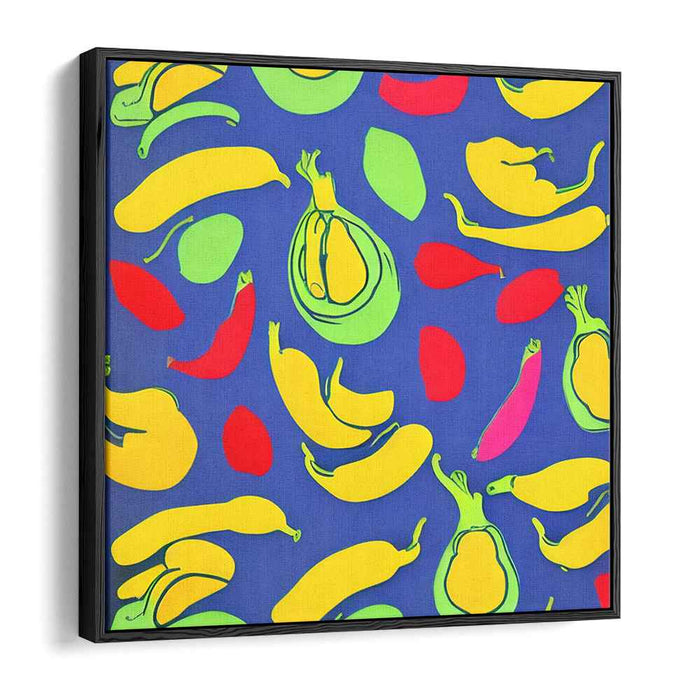 Pop Harvest Abundance: Pop Art Inspired Vibrant Fruit and Vegetable Canvas