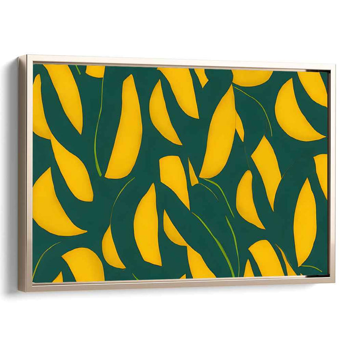 Jungle Embrace: Vivid Banana Leaf Illustration Canvas Art