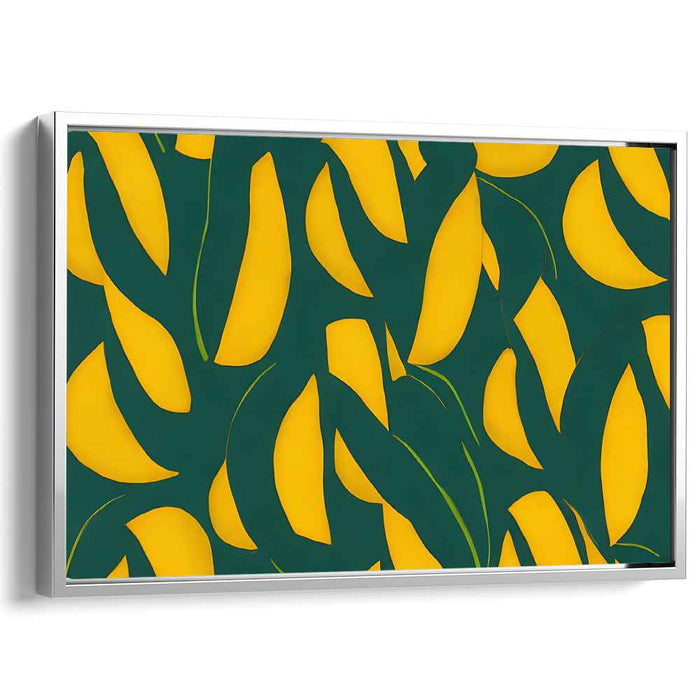 Jungle Embrace: Vivid Banana Leaf Illustration Canvas Art