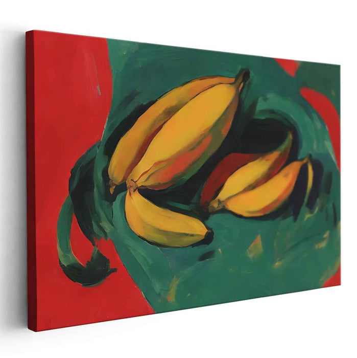 Arcane Mirrors: Expressionist Banana Still Life Canvas Art