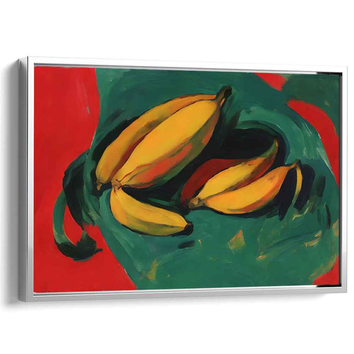 Arcane Mirrors: Expressionist Banana Still Life Canvas Art