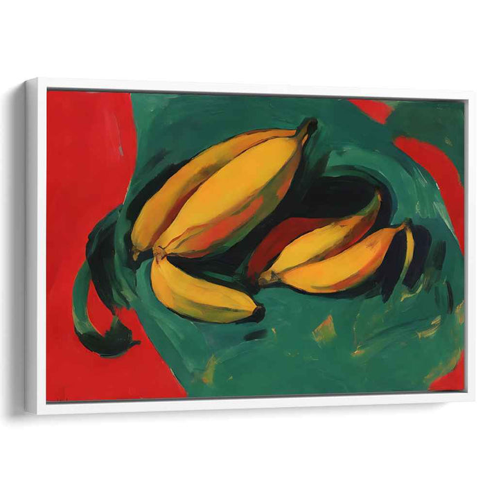 Arcane Mirrors: Expressionist Banana Still Life Canvas Art