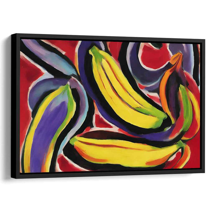 Radiant Bananas: Bold Expressionist Fruit Study Canvas Art