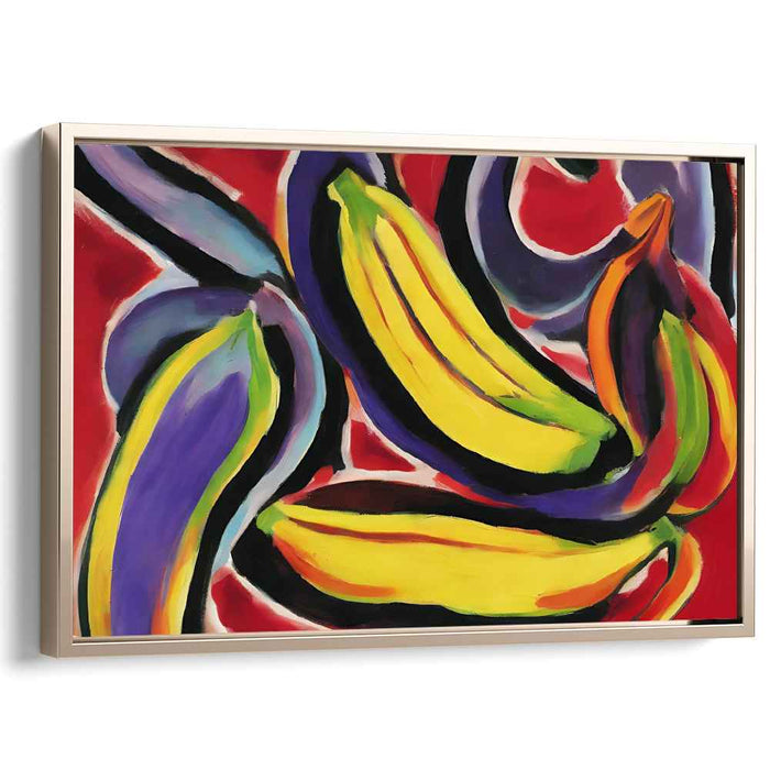 Radiant Bananas: Bold Expressionist Fruit Study Canvas Art