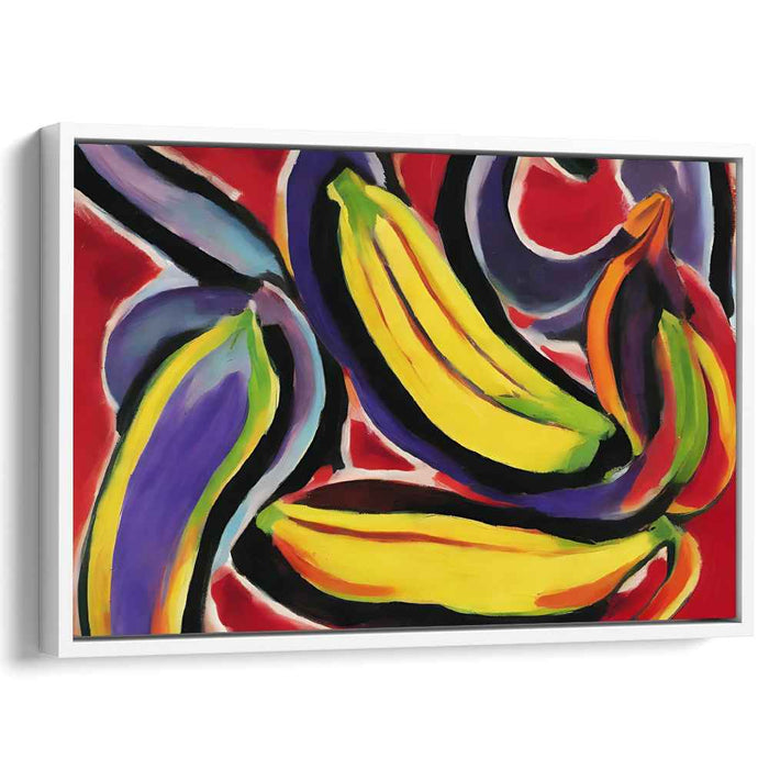 Radiant Bananas: Bold Expressionist Fruit Study Canvas Art
