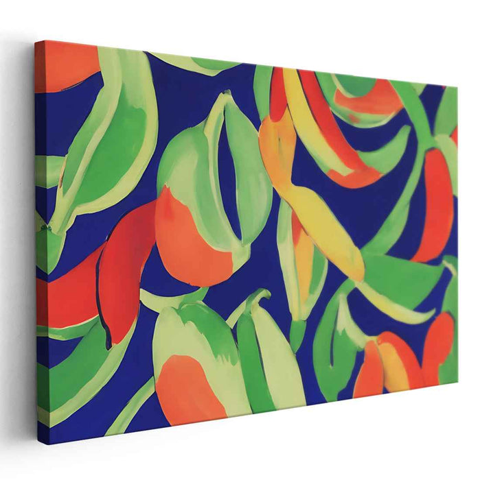 Spicy Melody Dance: Lush Chili Pepper Symphony Canvas Art Print