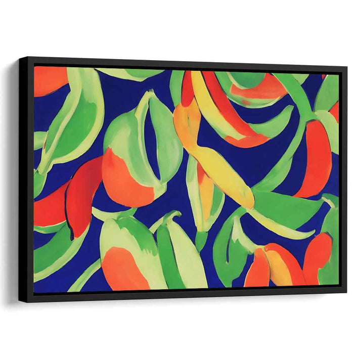 Spicy Melody Dance: Lush Chili Pepper Symphony Canvas Art Print